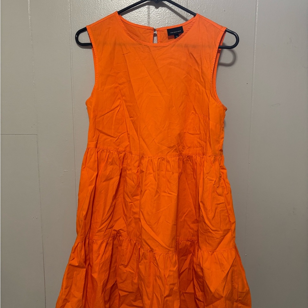 Who What Wear Bright Orange Dress
